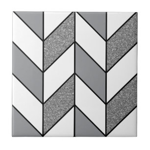 Carreau Motif Chevron en arête de poisson moderne gris pai