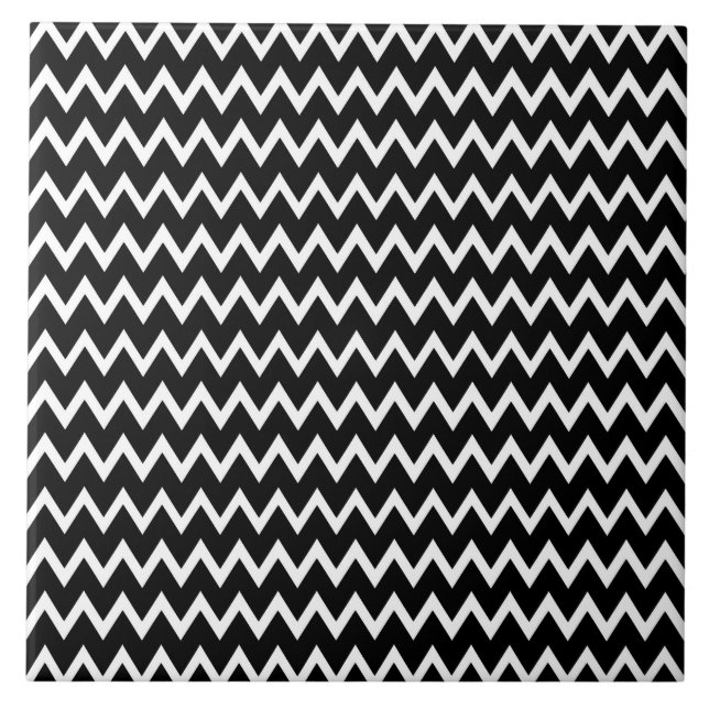 Carreau Motif Chevron noir et blanc (Devant)