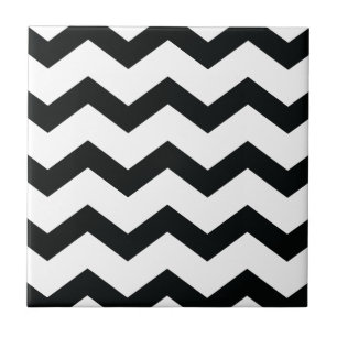 Carreau Motif Chevron noir et blanc