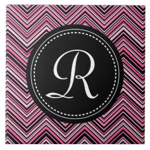 Carreau Motif Chevron Tribal Tribal Rose Monogramme