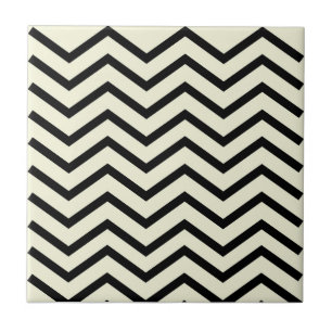 Carreau Motif Chevron Zig Zag de Géométrie Noire et Blanc