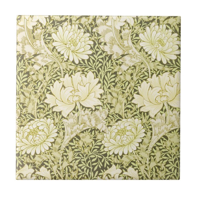 Carreau Motif Chrysanthème de William Morris Vintage (Devant)