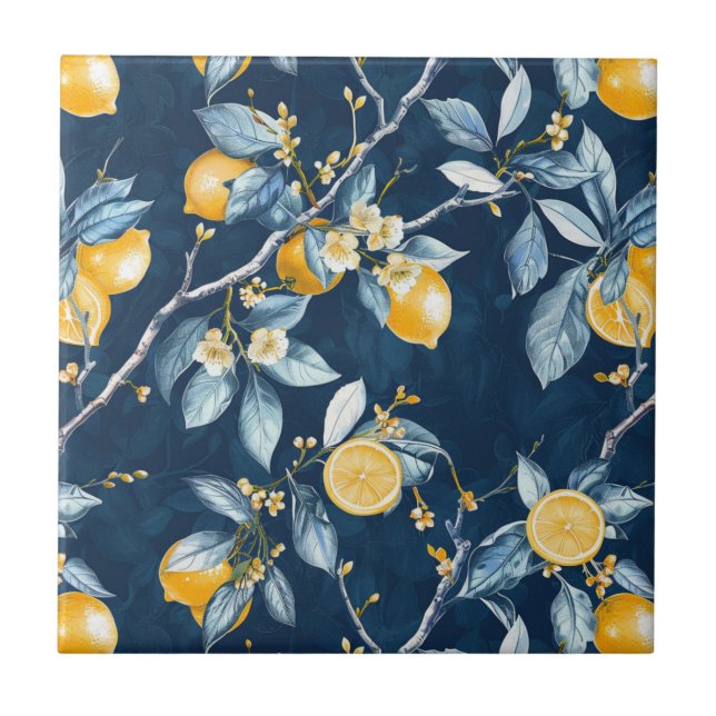 Carreau Motif Citron Pays Français  (Devant)