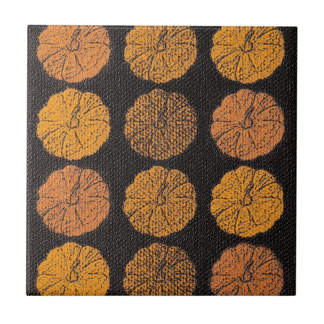 Carreau Motif citrouille Orange (Devant)