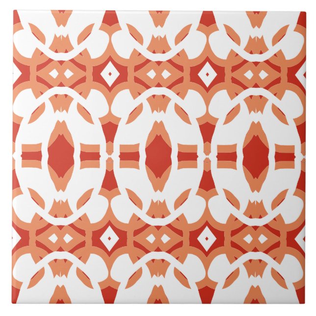 Carreau Motif classique blanc et rouge vibrant (Devant)