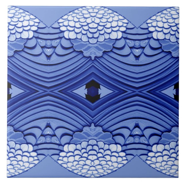 Carreau Motif classique bleu et blanc moderne  (Devant)