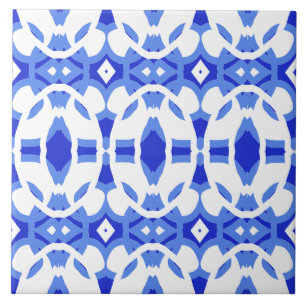 Carreau Motif classique bleu et blanc vibrant
