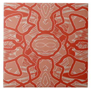 Carreau Motif classique de couleur rouge vintage