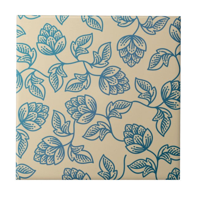 Carreau Motif Classique de Feuilles de Houblon Vintage (Devant)