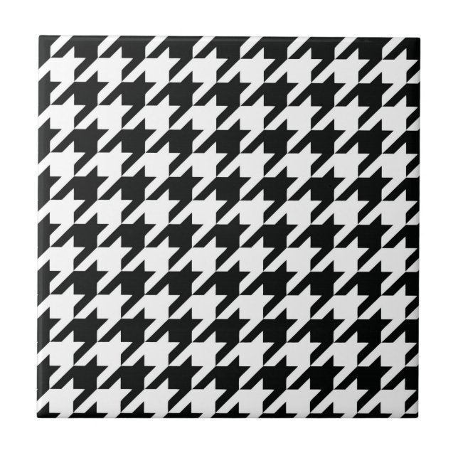 Carreau Motif classique en Houndstooth : Noir & Blanc Vint (Devant)
