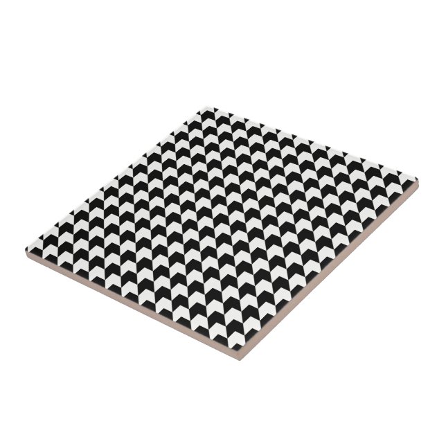 Carreau Motif classique noir en houndstooth (Côté)