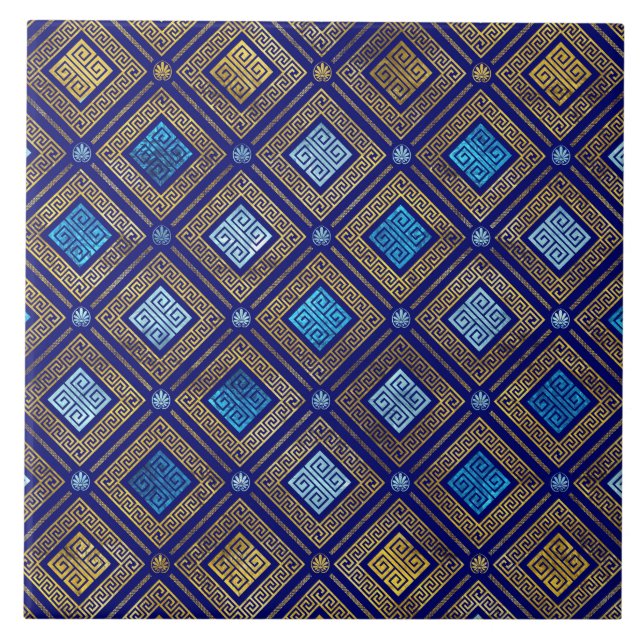 Carreau Motif clé de la méandre grecque (Devant)