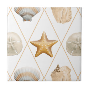 Carreau Motif Coastal Decor Seashell