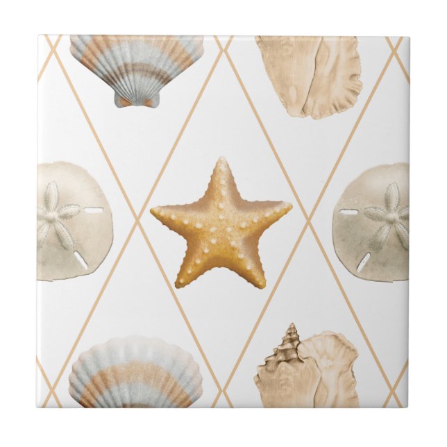 Carreau Motif Coastal Decor Seashell (Devant)