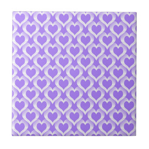 Carreau Motif coeurs blancs violets