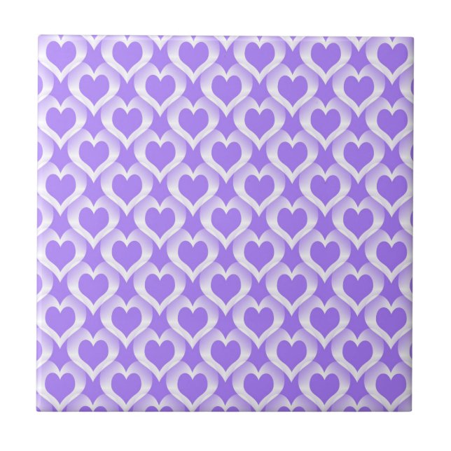 Carreau Motif coeurs blancs violets (Devant)
