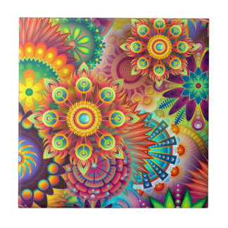 Carreau Motif coloré de Mandalas