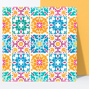 Carreau Motif coloré élégant mexicain Papel Picado