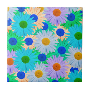 Carreau Motif coloré Fleurs marguerites