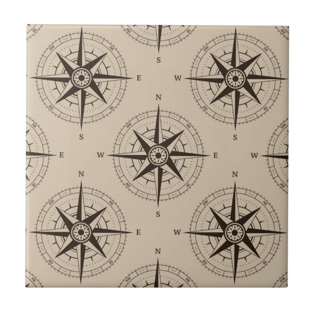 Carreau Motif Compass de navigation (Devant)