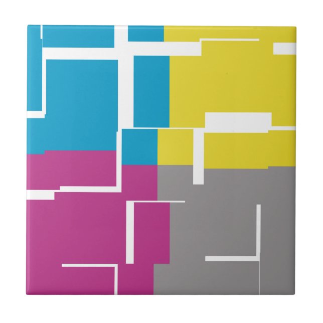 Carreau Motif cool violet bleu jaune gris (Devant)