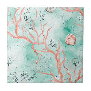 Carreau Motif coquillage côtier boho