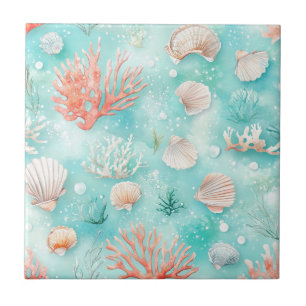 Carreau Motif Coquillages et Vagues Océaniques (2)