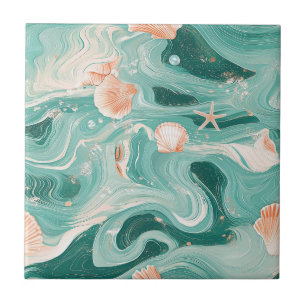 Carreau Motif Coquillages et Vagues Océaniques (6)