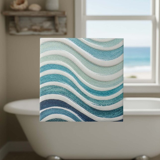 Carreau Motif côtier de vagues océaniques dégradées ID1197 (Créateur téléchargé)