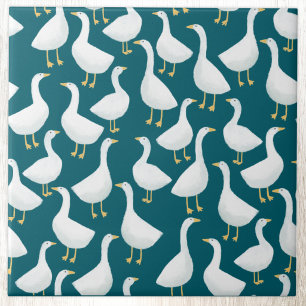 Carreau Motif Cottagecore Assez Fantaisiste d'Oie Blanche