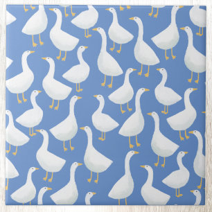 Carreau Motif Cottagecore Assez Fantaisiste d'Oie Blanche