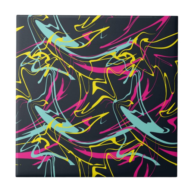 Carreau Motif couleur Abstrait Memphis Lines (Devant)