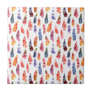 Carreau Motif couleur Aquarelle girly lupine fleurs