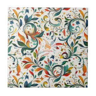 Carreau Motif couleur Paisley d'inspiration vintage