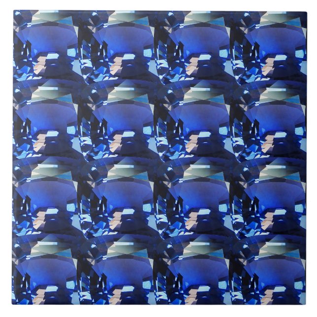 Carreau Motif Coupe Sapphire Bleu (Devant)