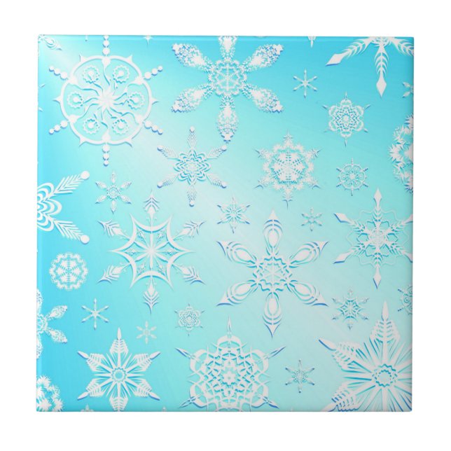 Carreau Motif Crystal Snowflakes (Devant)