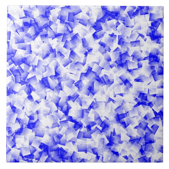 Carreau Motif Cubisme Bleu Blanc (Devant)