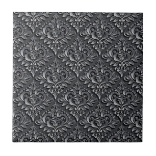 Carreau Motif Damas Arrière - plan noir-23961