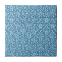 Motif damassé bleu