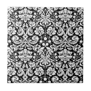 Carreau Motif damassé noir et blanc
