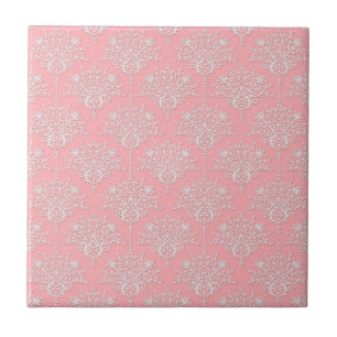 Carreau Motif damassé rose et blanc féminin