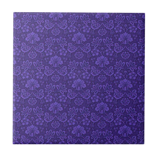 Carreau Motif damassé vintage violet (Devant)