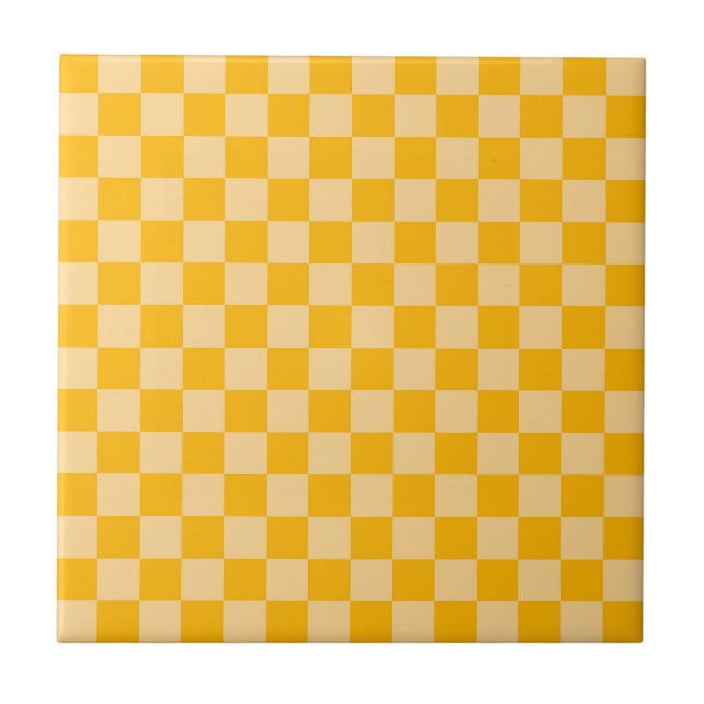 Carreau Motif damier à la crème de citron (Devant)