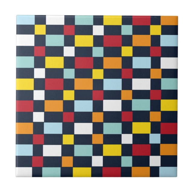 Carreau Motif damier coloré  (Devant)