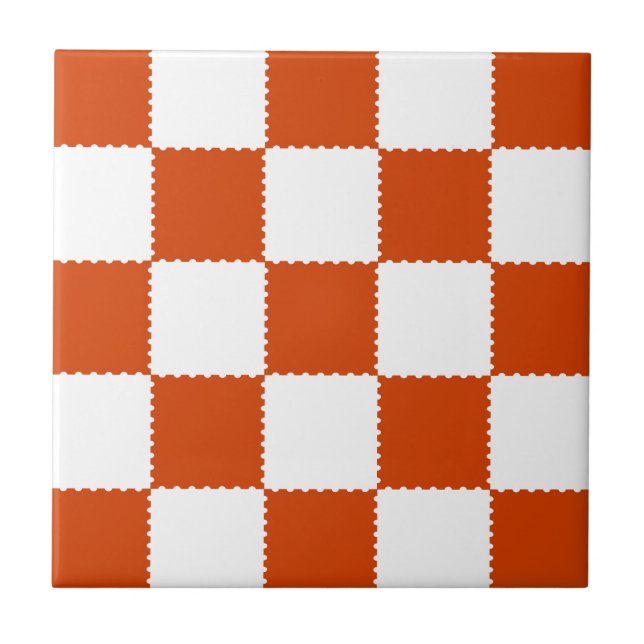 Carreau Motif damier orange et blanc (Devant)
