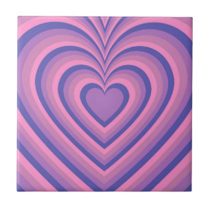 Carreau Motif d'amour du coeur hypnotique violet