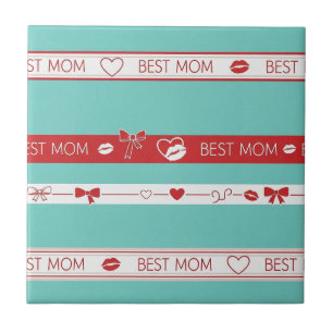 Carreau Motif d'amour pour la meilleure maman dans le styl