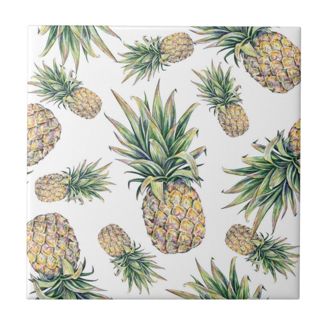 Carreau Motif d'ananas d'aquarelle (Devant)