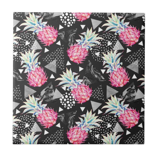 Carreau Motif d'ananas triangulaire texturé (Devant)