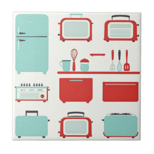 Carreau Motif d'appareils de cuisine rétro